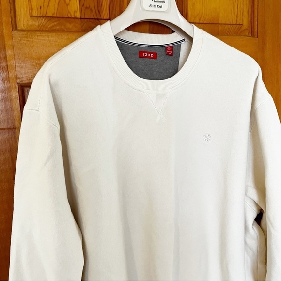 Izod Mens Advantage Performance Pullover Sweatshirt 4XL Ivory Cream Long Sleeve - Picture 2 of 7
